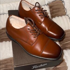 Florsheim Little Boy Brown Leather Dress Shoes